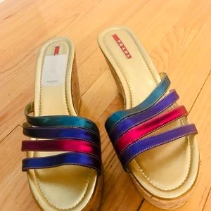Authentic Prada Cork Wedge Sandal **Never Worn**